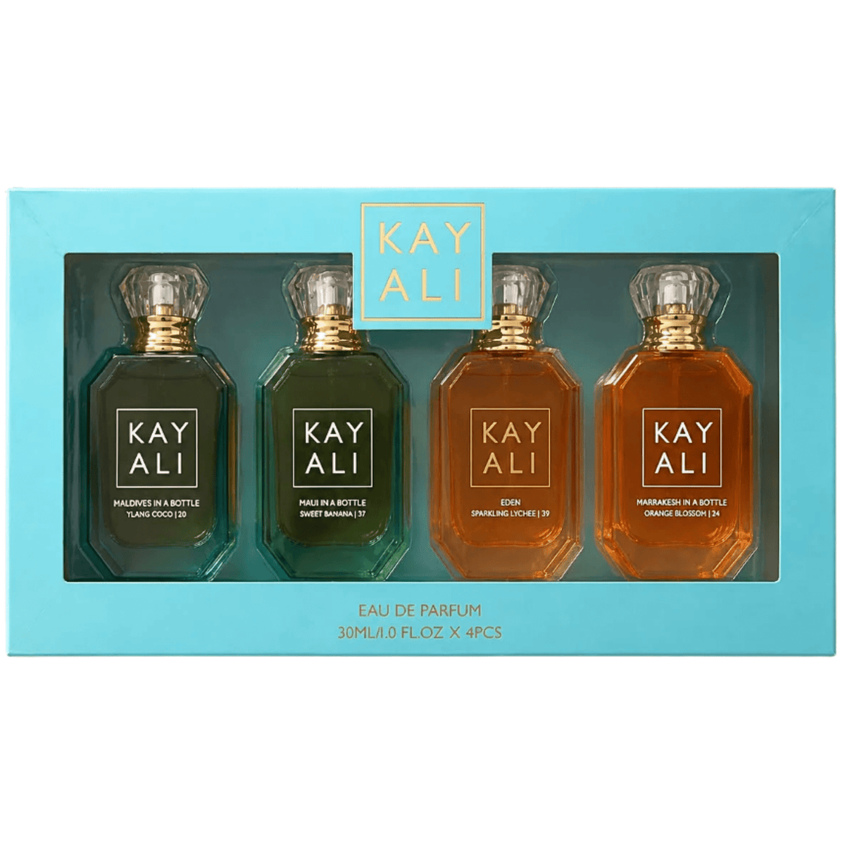 Kayali (Maldives/Sweet Banana/Sparkling Lychee/Marrakesh) Set (4x30ml) - Serene Scent South Africa