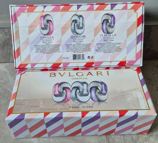 Bvlgari Omnia Set (Striped Box) (3 x 30ml) - Serene Scent South Africa
